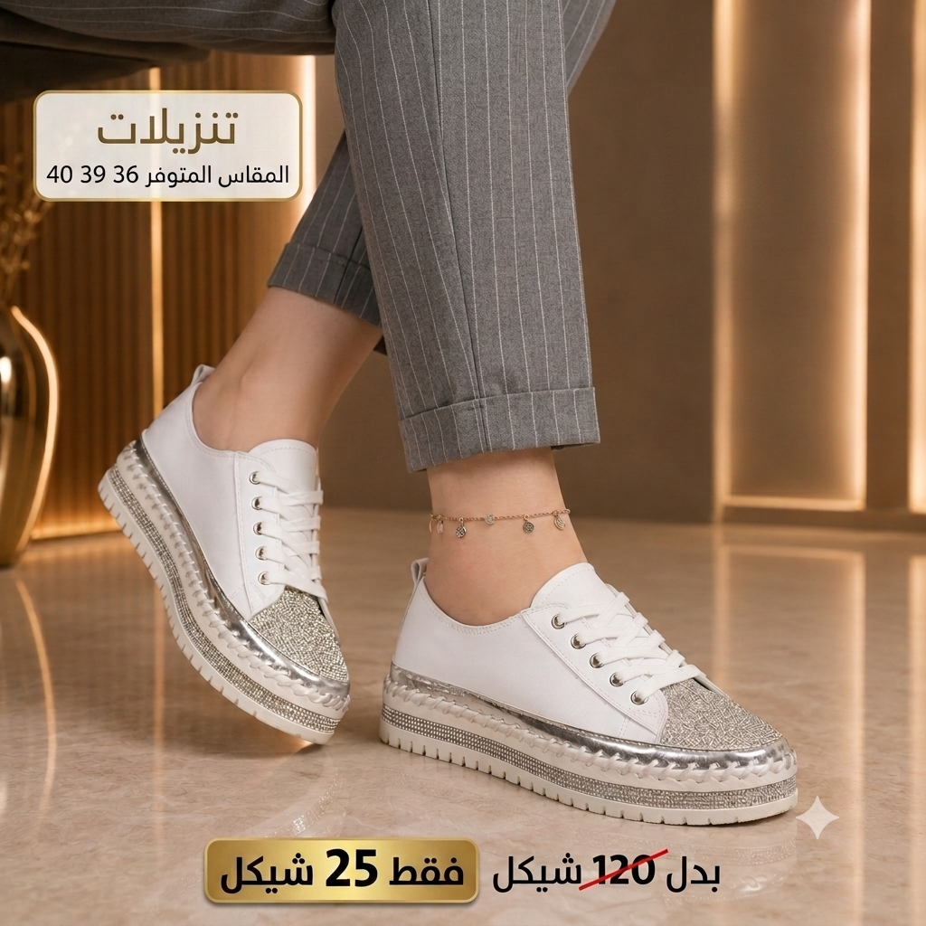 حذاء ملكي مرصع بحجارة الرين 